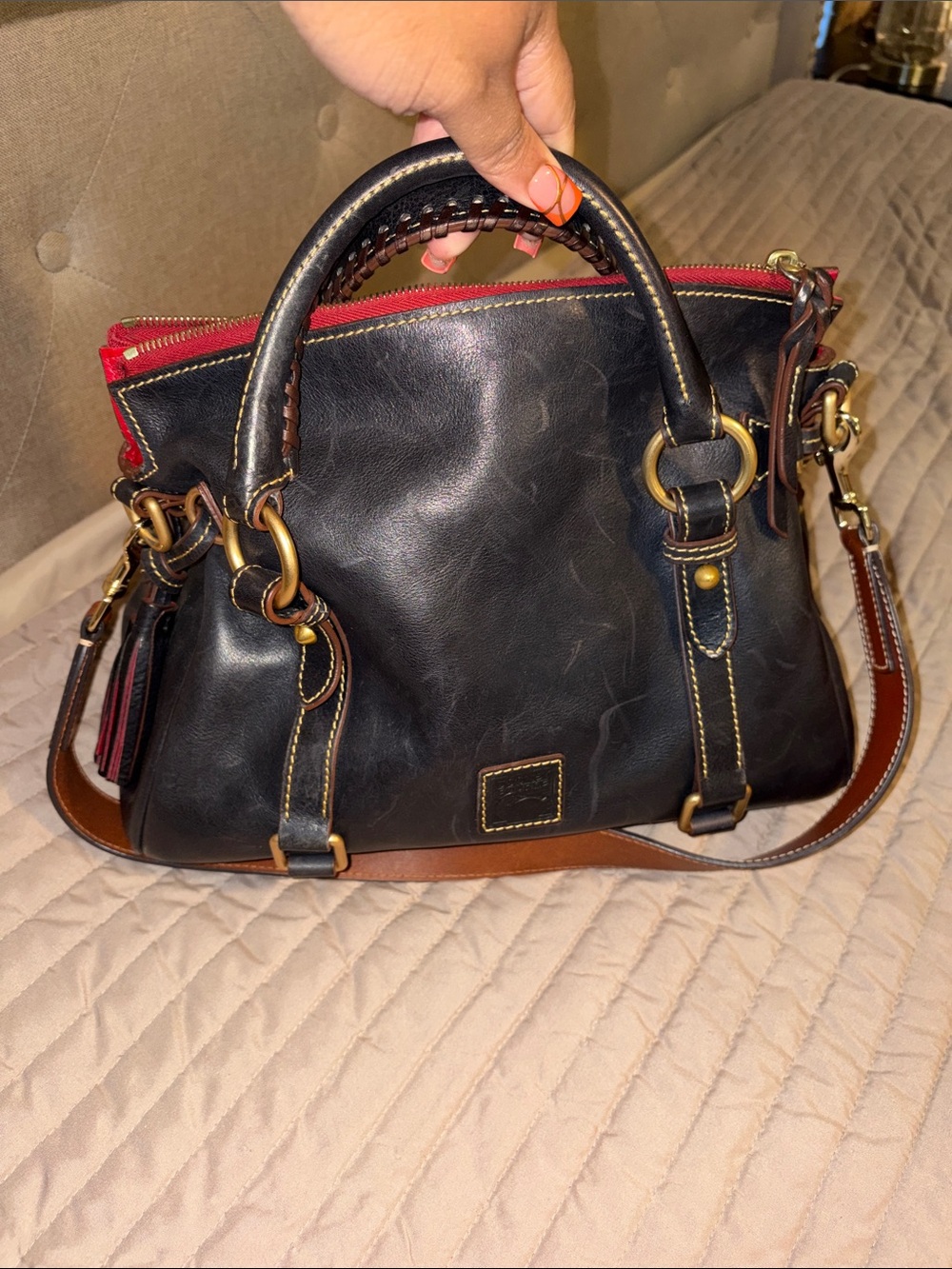 Florentine Leather Dooney - navy blue
